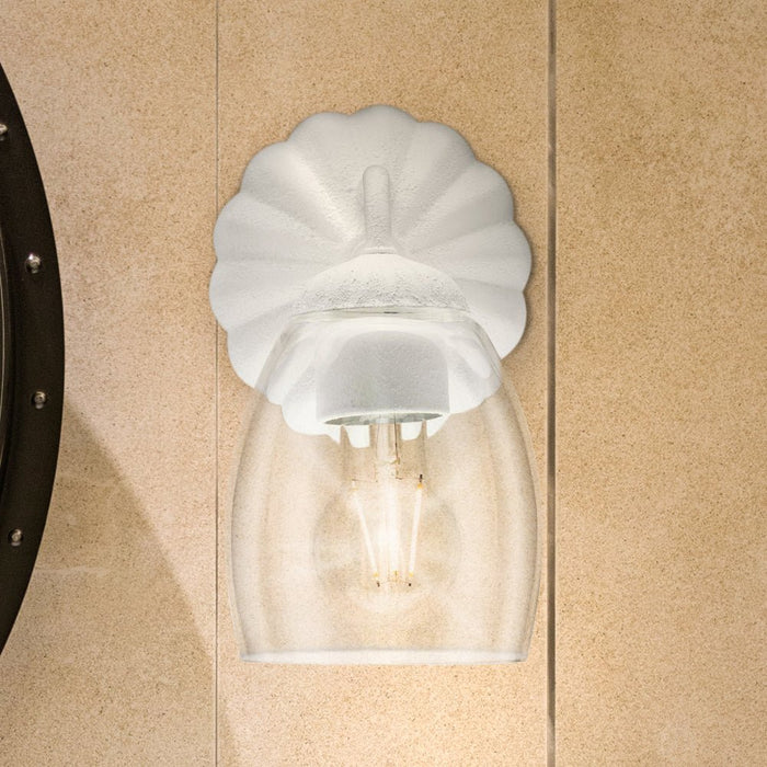 UHP5060 French Country Indoor Bath Light, 8-1/2''H x 6-5/8"W x 5''D, White Plaster Finish, Darmstadt Collection