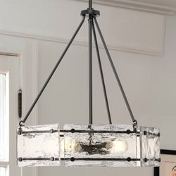 Urban Ambiance - Chandelier - UHP5070 Mediterranean Indoor Chandelier, 22 - 1/2''H x 20 - 1/2"W x 20 - 1/2''D, Matte Black Finish, Shreveport Collection - 