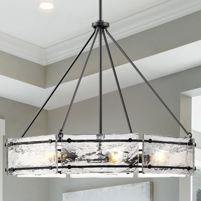 UHP5071 Mediterranean Indoor Chandelier, 24''H x 30"W x 30''D, Matte Black Finish, Shreveport Collection