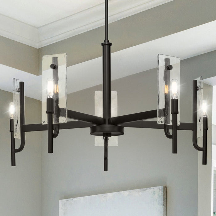 UHP5073 Mediterranean Indoor Chandelier, 16-3/4''H x 30"W x 30''D, Matte Black Finish, Shreveport Collection