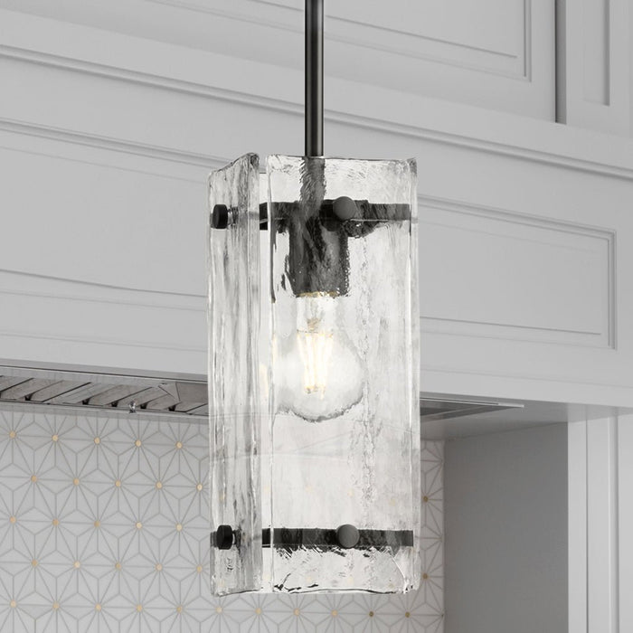 UHP5074 Mediterranean Indoor Pendant, 10-1/2''H x 4-3/4"W x 4-3/4''D, Matte Black Finish, Shreveport Collection