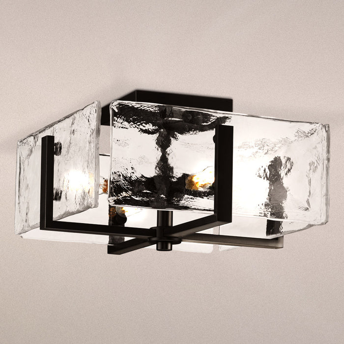 UHP5076 Mediterranean Indoor Ceiling Light, 7-1/4''H x 13"W x 13''D, Matte Black Finish, Shreveport Collection