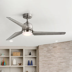 Urban Ambiance - Ceiling Fan - UHP9390 Transitional Indoor Ceiling Fan, 13 - 3/4''H x 52"W x 52''D, Brushed Nickel Finish, Oakes Collection - 