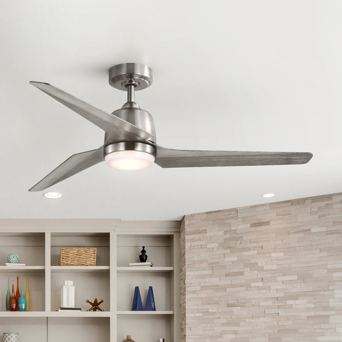 UHP9390 Transitional Indoor Ceiling Fan, 13-3/4''H x 52"W x 52''D, Brushed Nickel Finish, Oakes Collection