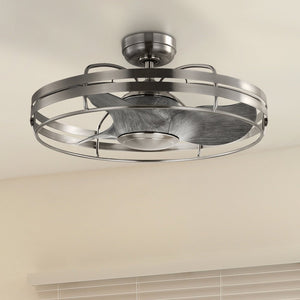 Urban Ambiance - Ceiling Fan - UHP9402 Urban Loft Indoor Ceiling Fan, 13 - 5/8''H x 26"W x 26''D, Brushed Nickel Finish, Krefeld Collection - 