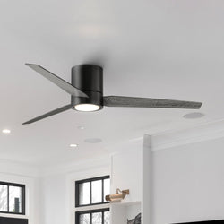 Urban Ambiance - Ceiling Fan - UHP9411 Casual Indoor Ceiling Fan, 9 - 3/4''H x 56"W x 56''D, Matte Black Finish, Camden Collection - 