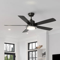 Urban Ambiance - Ceiling Fan - UHP9462 New Traditional Indoor Ceiling Fan, 14 - 3/4''H x 52"W x 52''D, Matte Black Finish, Yoxford Collection - 