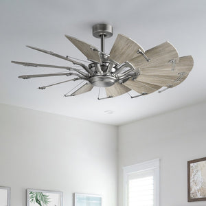 Urban Ambiance - Ceiling Fan - UHP9473 Tuscan Indoor Ceiling Fan, 17 - 3/8''H x 52"W x 52''D, Antique Nickel Finish, Saybrook Collection - 