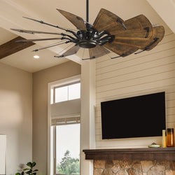 Urban Ambiance - Ceiling Fan - UHP9474 Tuscan Indoor Ceiling Fan, 16 - 1/46''H x 60"W x 60''D, Architectural Bronze Finish, Saybrook Collection - 