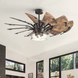 Urban Ambiance - Ceiling Fan - UHP9480 Tuscan Indoor Ceiling Fan, 7 - 1/2''H x 11 - 7/83"W x 11 - 7/83''D, Architectural Bronze Finish, Saybrook Collection - 