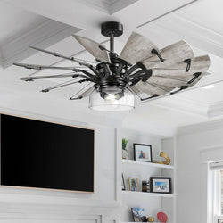 Urban Ambiance - Ceiling Fan - UHP9482 Tuscan Indoor Ceiling Fan, 7 - 1/2''H x 11 - 7/83"W x 11 - 7/83''D, Matte Black Finish, Saybrook Collection - 