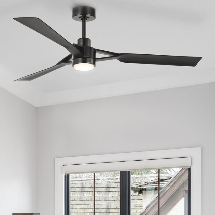 UHP9492 Industrial Indoor Ceiling Fan, 13-9/16''H x 60"W x 60''D, Matte Black Finish, Perth Collection