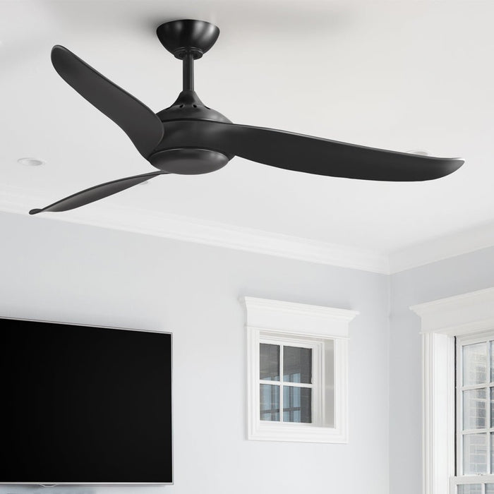 UHP9522 Mid Century Modern Indoor Ceiling Fan, 14-1/16''H x 52"W x 52''D, Matte Black Finish, Wetzlar Collection