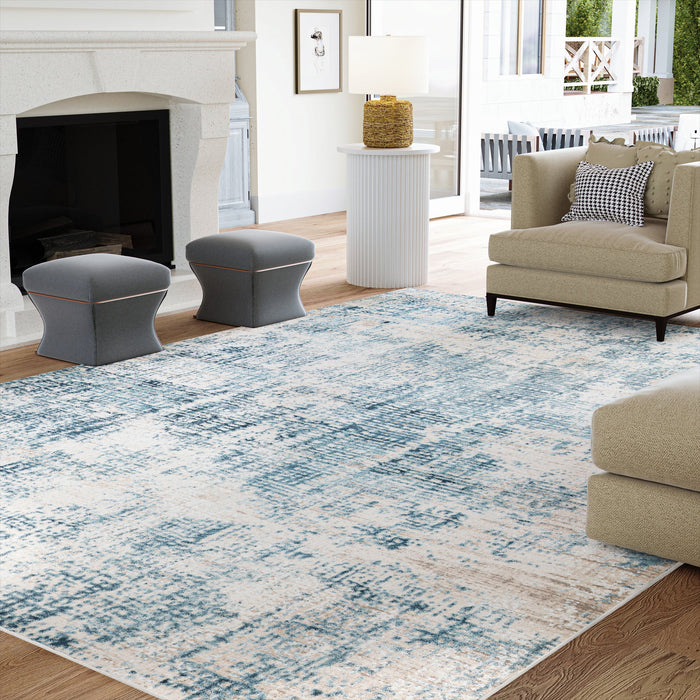 UJR0230 Luxury Power-Loomed Semi-Synthetic and Synthetic Blend Medium-Pile Rug