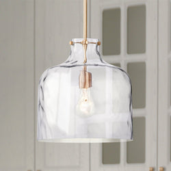 Urban Ambiance - Pendant - ULB2341 Farmhouse Indoor Pendant, 11.38"W x 11.38"D x 71"H, Satin Gold Finish, Wolfeboro Collection - 