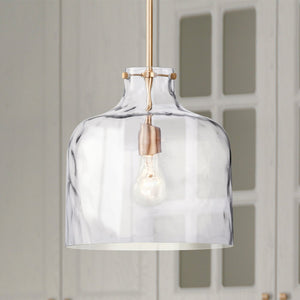 Urban Ambiance - Pendant - ULB2341 Farmhouse Indoor Pendant, 11.38"W x 11.38"D x 71"H, Satin Gold Finish, Wolfeboro Collection - 