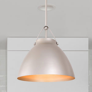 Urban Ambiance - Pendant - ULB2350 Luxe Industrial Indoor Pendant, 14.17"W x 14.17"D x 15.8"H, Brushed Nickel Finish, Bayfield Collection - 