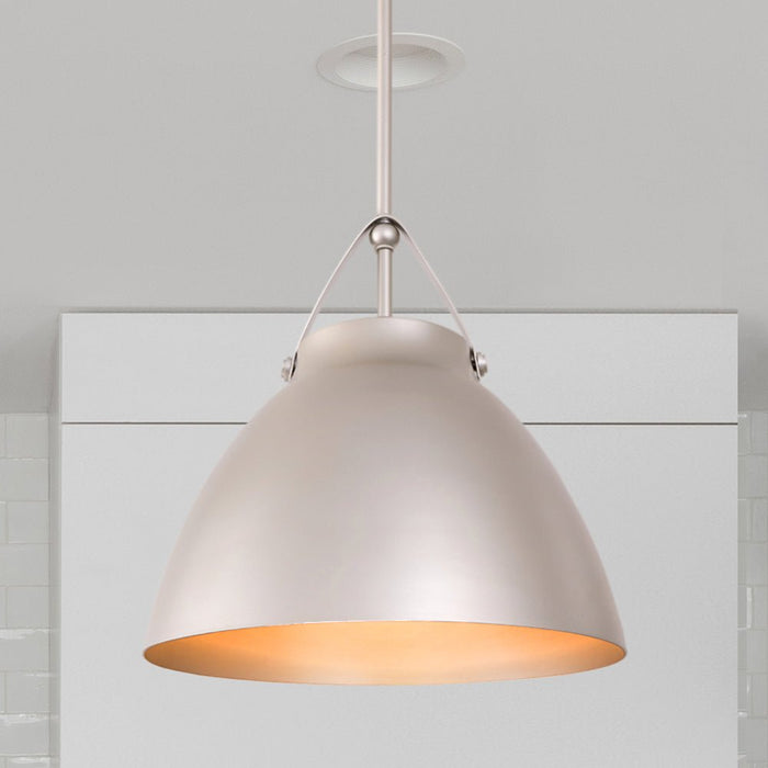 ULB2350 Luxe Industrial Indoor Pendant, 14.17"W x 14.17"D x 15.8"H, Brushed Nickel Finish, Bayfield Collection