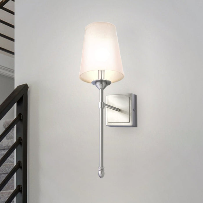 ULB2360 Traditional Indoor Wall Sconce, 6.15"W x 6.4"D x 20"H, Brushed Nickel Finish, McCall Collection