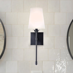 Urban Ambiance - Wall Sconce - ULB2361 Traditional Indoor Wall Sconce, 6.15"W x 6.4"D x 20"H, Matte Black Finish, McCall Collection - 