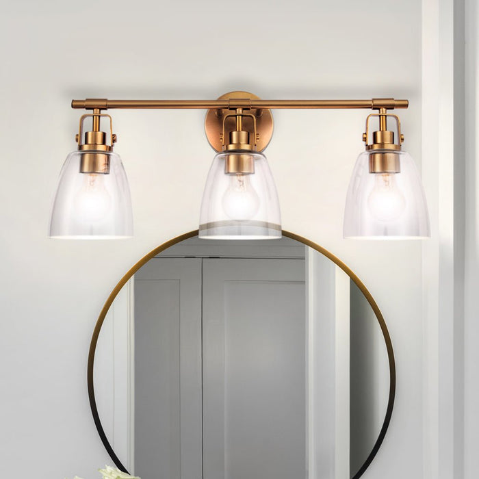 ULB2373 Modern Farmhouse Indoor Bath Light, 24"W x 7"D x 10.5"H, Satin Gold Finish, Wimberley Collection