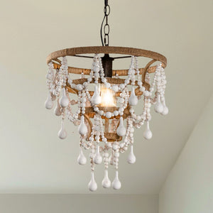 Urban Ambiance - Pendant - ULB2429 Eclectic Indoor Pendant, 15.7"W x 15.7"D x 17.3"H, Antique White Finish, Harbor Collection - 