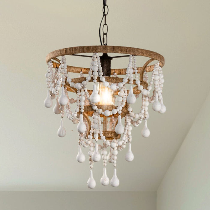 ULB2429 Eclectic Indoor Pendant, 15.7"W x 15.7"D x 17.3"H, Antique White Finish, Harbor Collection