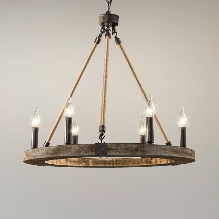 ULB2432 Western Indoor Chandelier, 25.6"W x 25.6"D x 25.6"H, Natural Finish, Harbor Collection