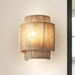 Urban Ambiance - Wall Sconce - ULB2434 Bohemian Indoor Wall Sconce, 9.1"W x 9.1"D x 9.8"H, Natural Finish, Harbor Collection - 