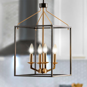 Urban Ambiance - Chandelier - ULB2435 Modern Farmhouse Indoor Chandelier, 12"W x 12"D x 20"H, Matte Black Finish, Harbor Collection - 