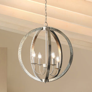 Urban Ambiance - Chandelier - ULB2442 Transitional Indoor Chandelier, 21.9"W x 21.9"D x 24.6"H, Antique Nickel Finish, Harbor Collection - 