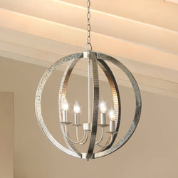 Urban Ambiance - Chandelier - ULB2442 Transitional Indoor Chandelier, 21.9"W x 21.9"D x 24.6"H, Antique Nickel Finish, Harbor Collection - 