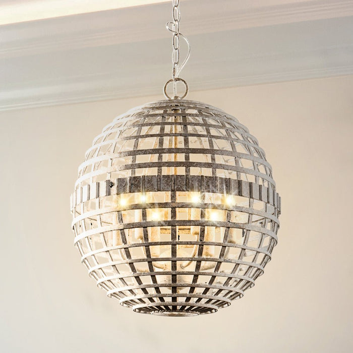 ULB2444 Coastal Indoor Chandelier, 16.1"W x 16.1"D x 18.9"H, Antique White Finish, Harbor Collection