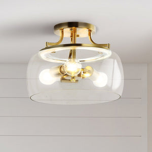 Urban Ambiance - Ceiling Fixture - ULB2451 Craftsman Indoor Ceiling Fixture, 13.3"W x 13.3"D x 9.8"H, Satin Gold Finish, Harbor Collection - 