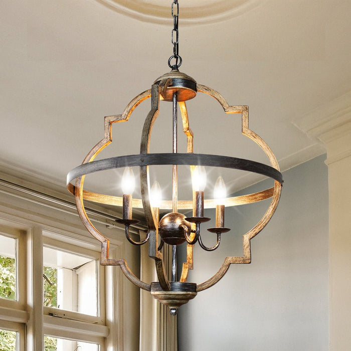 ULB2453 Tuscan Indoor Chandelier, 20.5"W x 20.5"D x 23.5"H, Dark Antique Nickel Finish, Harbor Collection