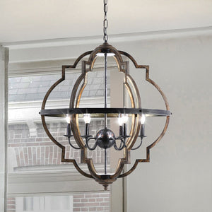 Urban Ambiance - Chandelier - ULB2454 Tuscan Indoor Chandelier, 25"W x 25"D x 30.5"H, Matte Black Finish, Harbor Collection - 