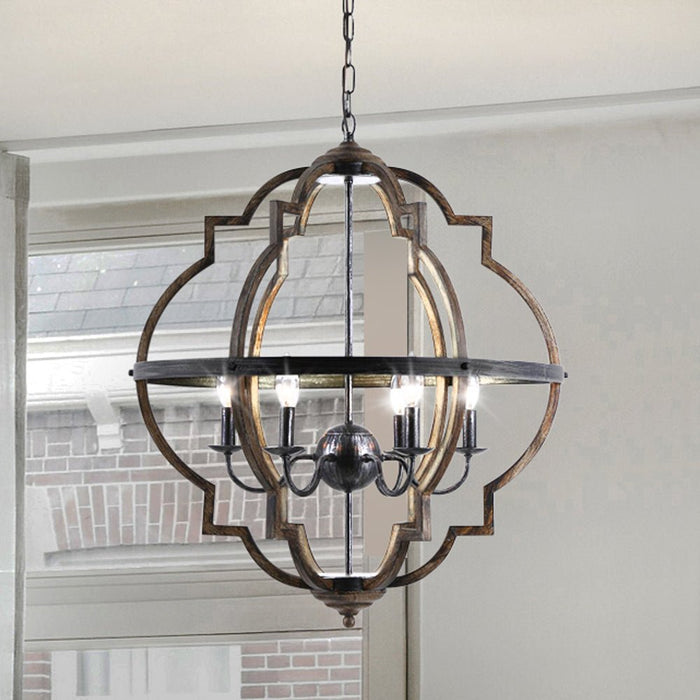 ULB2454 Tuscan Indoor Chandelier, 25"W x 25"D x 30.5"H, Matte Black Finish, Harbor Collection