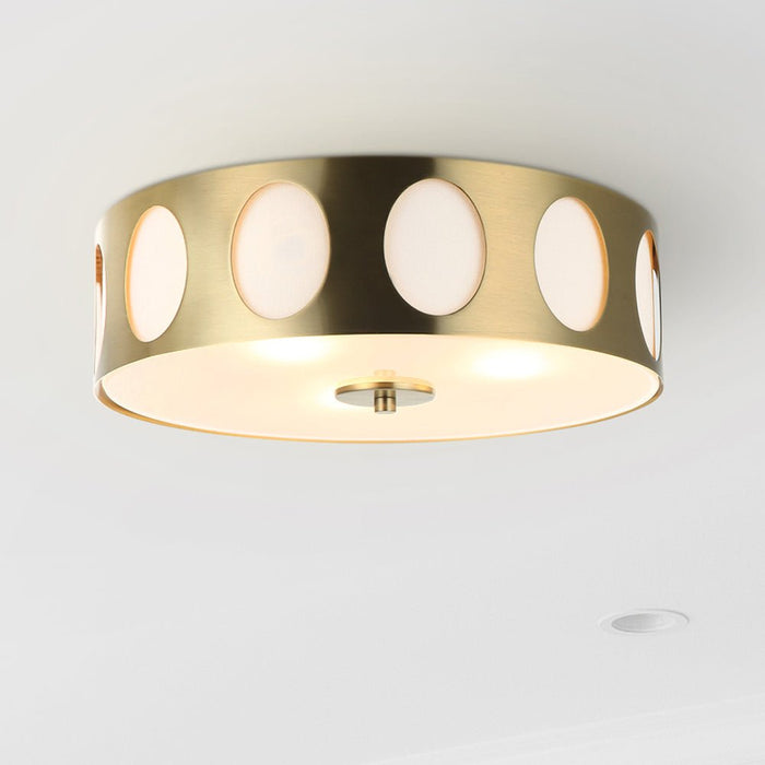 ULB2459 Contemporary Indoor Ceiling Fixture, 13.8"W x 13.8"D x 4.7"H, Satin Gold Finish, Harbor Collection