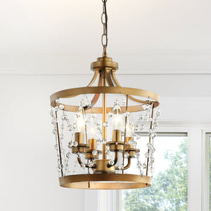 Urban Ambiance - Chandelier - ULB2460 English Country Indoor Chandelier, 12.6"W x 12.6"D x 15.5"H, Antique Brass Finish, Harbor Collection - 