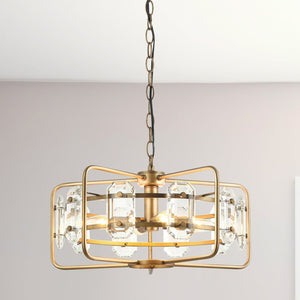 Urban Ambiance - Chandelier - ULB2461 English Country Indoor Chandelier, 17.6"W x 17.6"D x 10"H, Antique Brass Finish, Harbor Collection - 