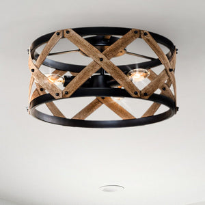 Urban Ambiance - Ceiling Fixture - ULB2467 Transitional Indoor Ceiling Fixture, 14.96"W x 14.96"D x 6.1"H, Matte Black Finish, Harbor Collection - 