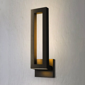 Urban Ambiance - Wall Sconce - UQL10000 Contemporary Outdoor Wall Sconce, 18.25''H x 5.75''W x 4.25''D, Earth Black Finish, Konstanz Collection - 