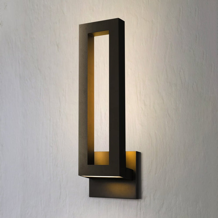 UQL10000 Contemporary Outdoor Wall Sconce, 18.25''H x 5.75''W x 4.25''D, Earth Black Finish, Konstanz Collection