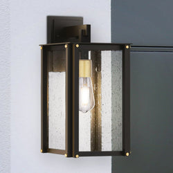 Urban Ambiance - Wall Sconce - UQL10003 Mid Century Modern Outdoor Wall Sconce, 15.5''H x 8''W x 9.25''D, Matte Black Finish, Southbank Collection - 