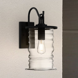 Urban Ambiance - Wall Sconce - UQL10011 Classic Outdoor Wall Sconce, 17''H x 8.5''W x 11.25''D, Matte Black Finish, Dayton Collection - 