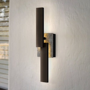 Urban Ambiance - Wall Sconce - UQL10020 Modern Outdoor Wall Sconce, 18''H x 4.5''W x 3.5''D, Earth Black Finish, Laredo Collection - 