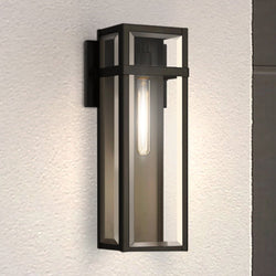 Urban Ambiance - Wall Sconce - UQL10031 Modern Farmhouse Outdoor Wall Sconce, 18''H x 7.5''W x 5.5''D, Matte Black Finish, Penrith Collection - 