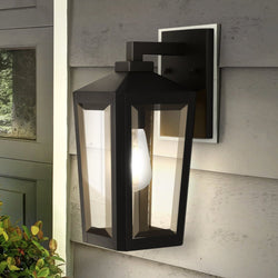 Urban Ambiance - Wall Sconce - UQL1741 Modern Farmhouse Outdoor Wall Sconce, 13.00''H x 5.75''W x 7.25''D, Matte Black Finish, Williston Collection - 