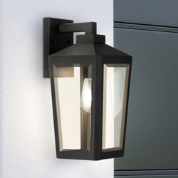 Urban Ambiance - Wall Sconce - UQL1742 Modern Farmhouse Outdoor Wall Sconce, 15.50''H x 7.00''W x 8.25''D, Matte Black Finish, Williston Collection - 