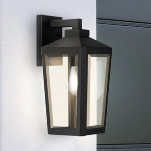 Urban Ambiance - Wall Sconce - UQL1742 Modern Farmhouse Outdoor Wall Sconce, 15.50''H x 7.00''W x 8.25''D, Matte Black Finish, Williston Collection - 